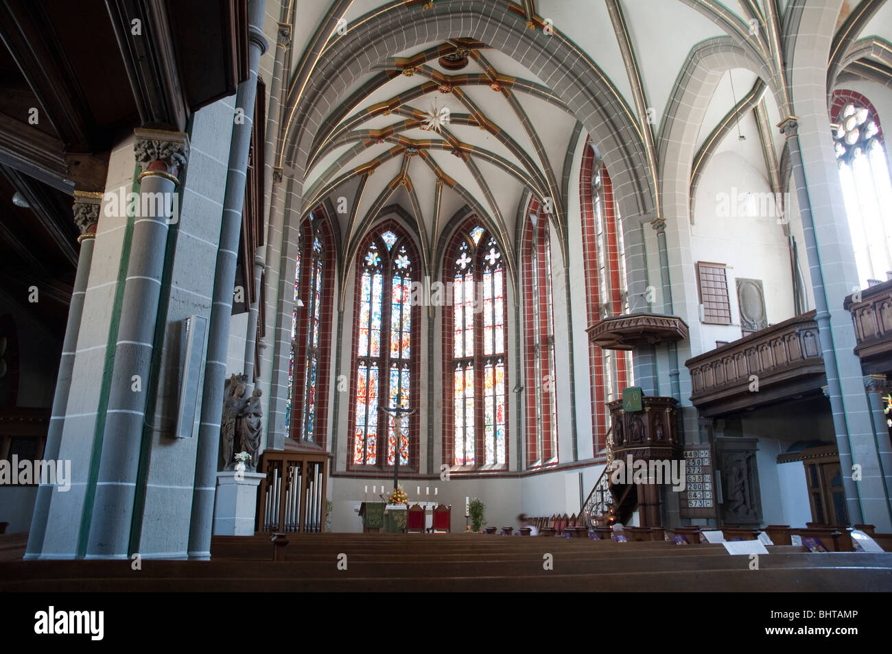 Chiesa interno, Meiningen, Turingia, Germania Foto Stock