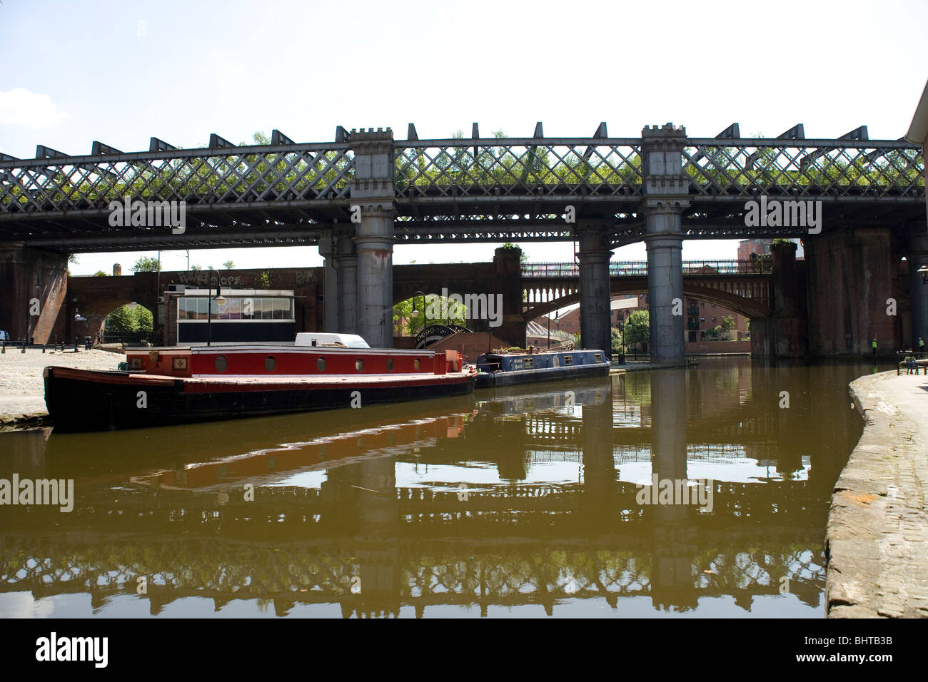 Castlefield bacino del canale e Urban Heritage Park a Manchester Foto Stock