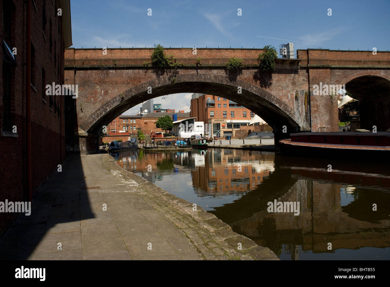 Castlefield bacino del canale e Urban Heritage Park a Manchester Foto Stock