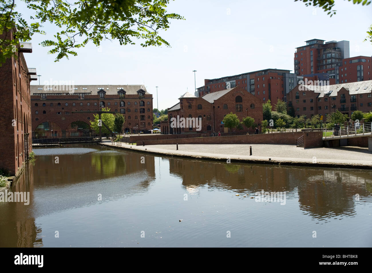 Castlefield bacino del canale e Urban Heritage Park a Manchester Foto Stock