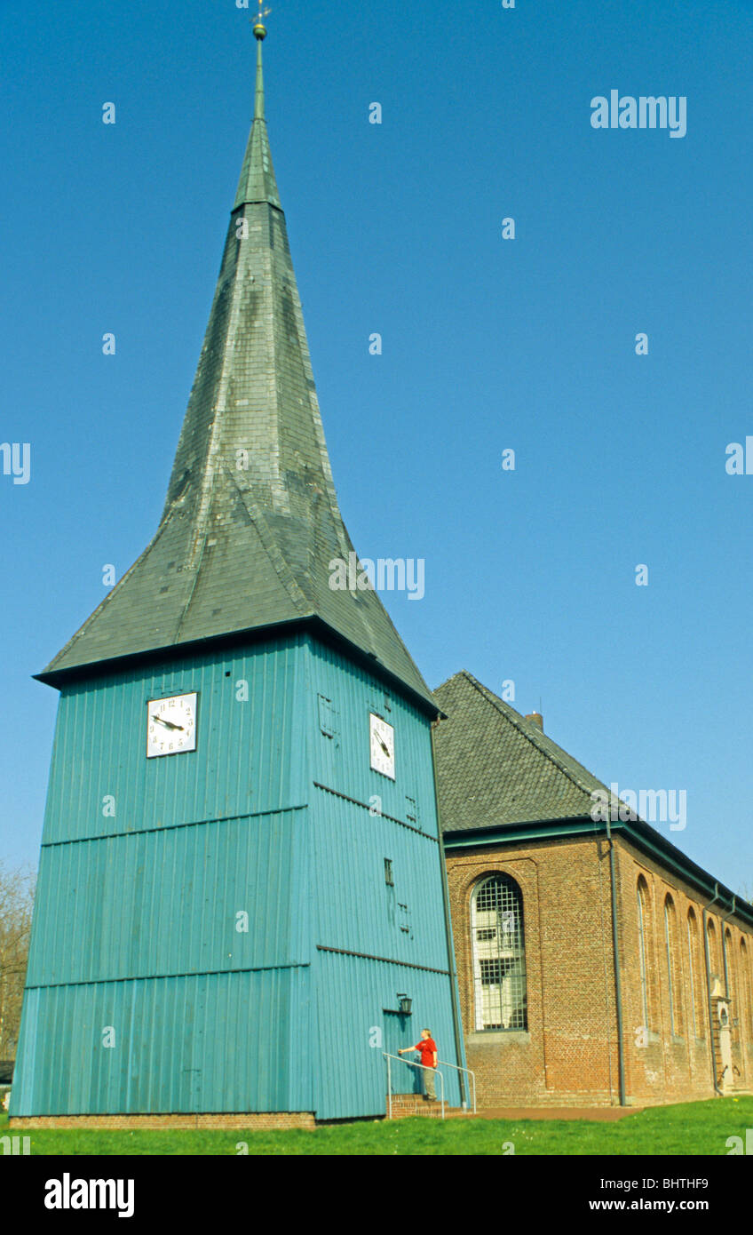 Chiesa di St. Margarethen, costa del Mare del Nord, Schleswig-Holstein, Germania Foto Stock