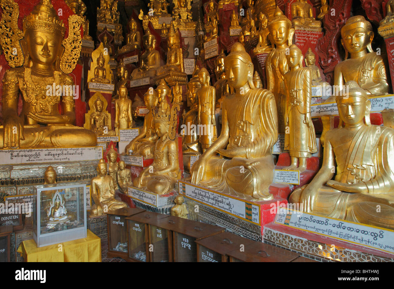 Myanmar Birmania, grotta di Pindaya, immagini di Buddha, Stato Shan, Foto Stock