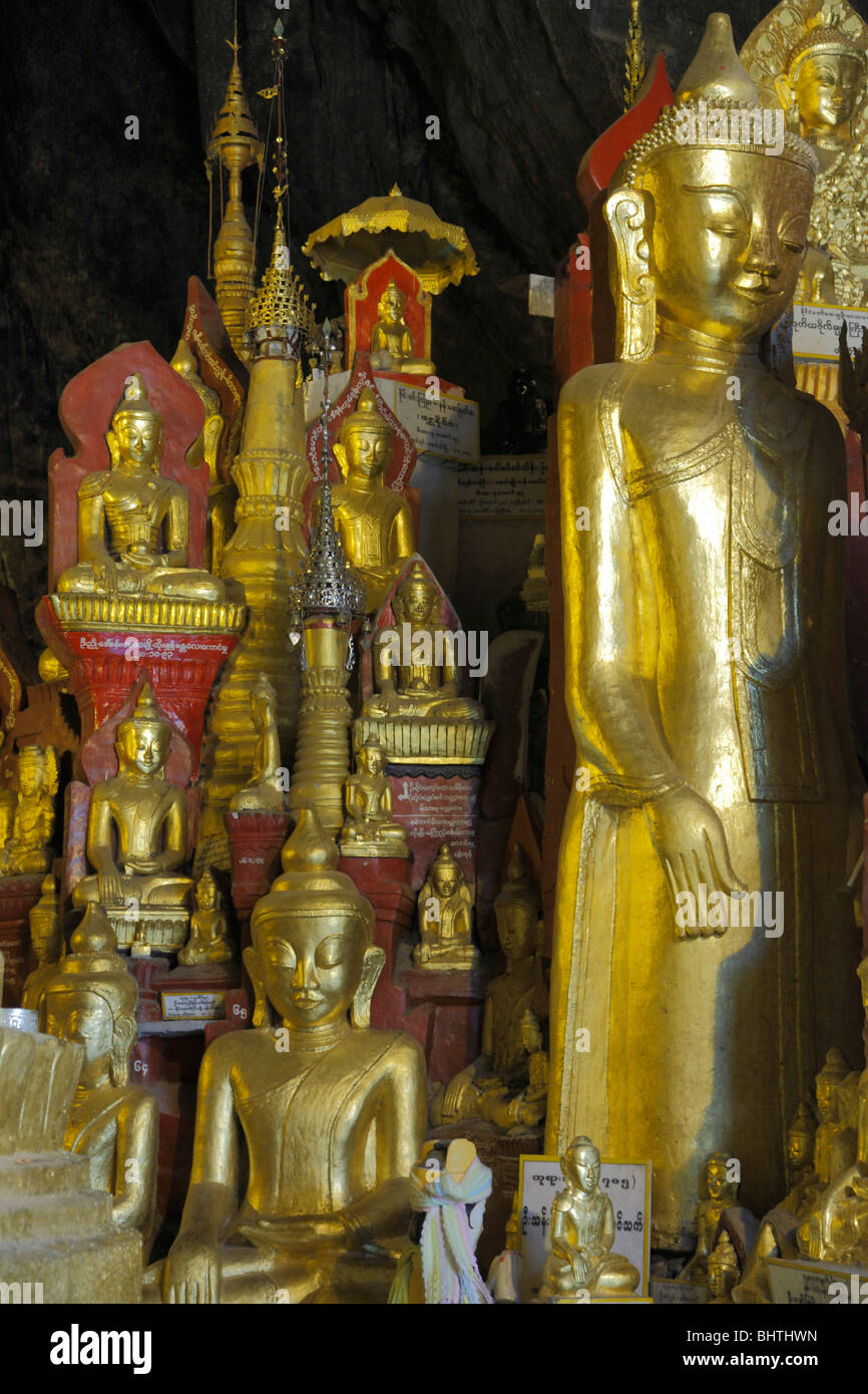 Myanmar Birmania, grotta di Pindaya, immagini di Buddha, Stato Shan, Foto Stock