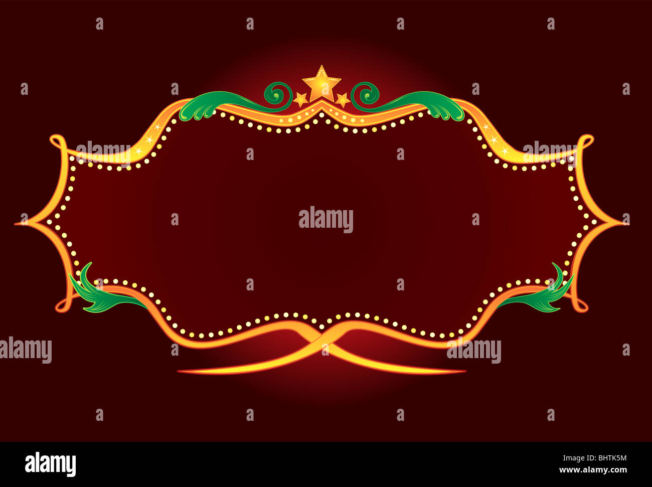 Oro al neon retrò Foto Stock