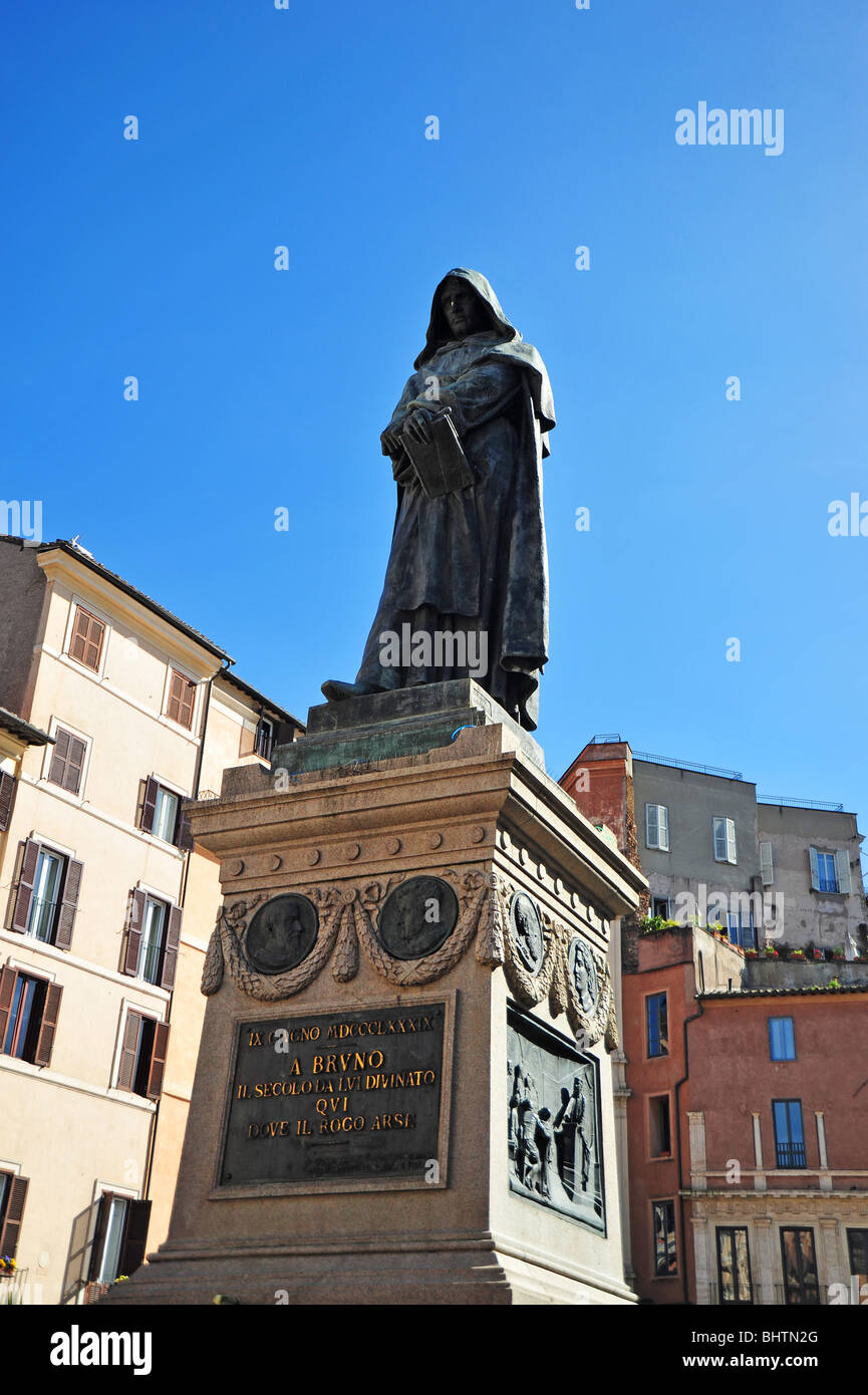 Giordano Bruno statua in Piazza Campo de' Fiori a Roma Foto Stock