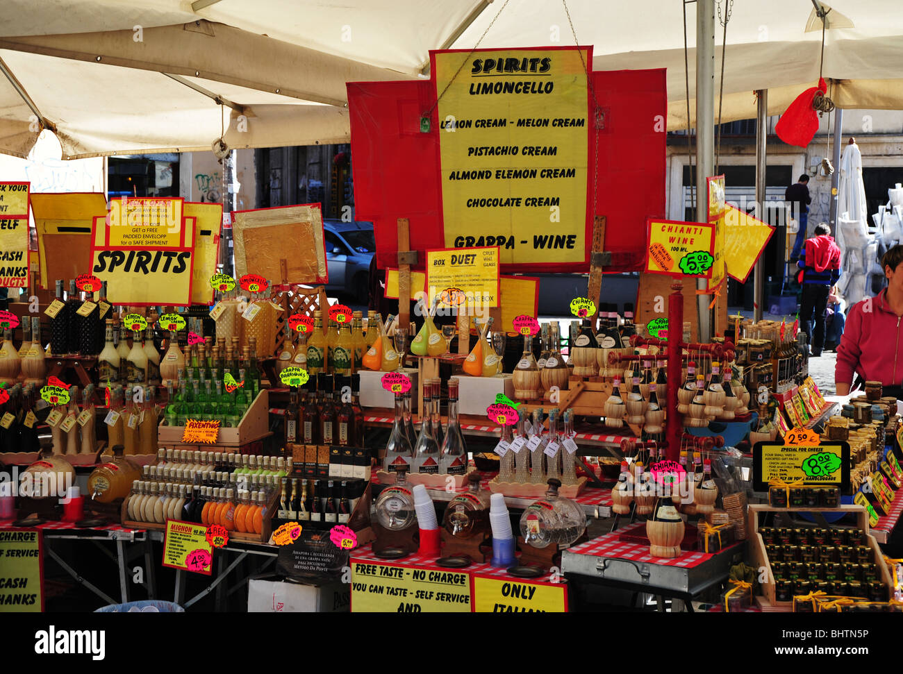 Mercato di Roma in Piazza Campo de' Fiori Foto Stock