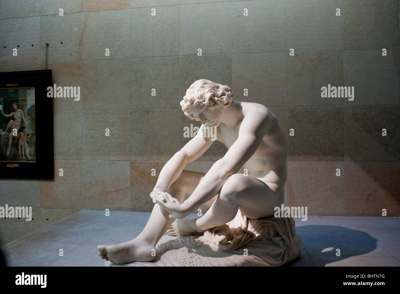 Parigi, Francia - scultura francese neoclassica in mostra all'interno del Museo d'Orsay, del Musée d'orsay, delle statue Foto Stock