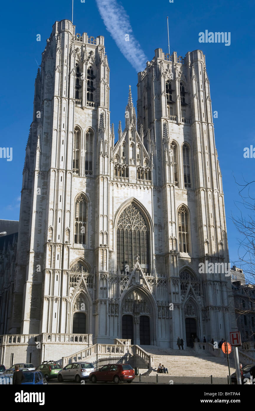 San Michele e Santa Gudula Cathedral, Bruxelles, Brabant, Belgio Foto Stock