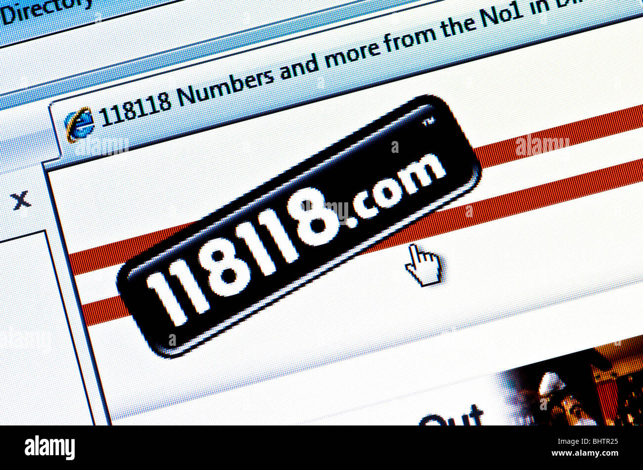 Macro screenshot del 118 118 sito - il braccio online del Regno Unito richieste directory provider. Solo uso editoriale. Foto Stock