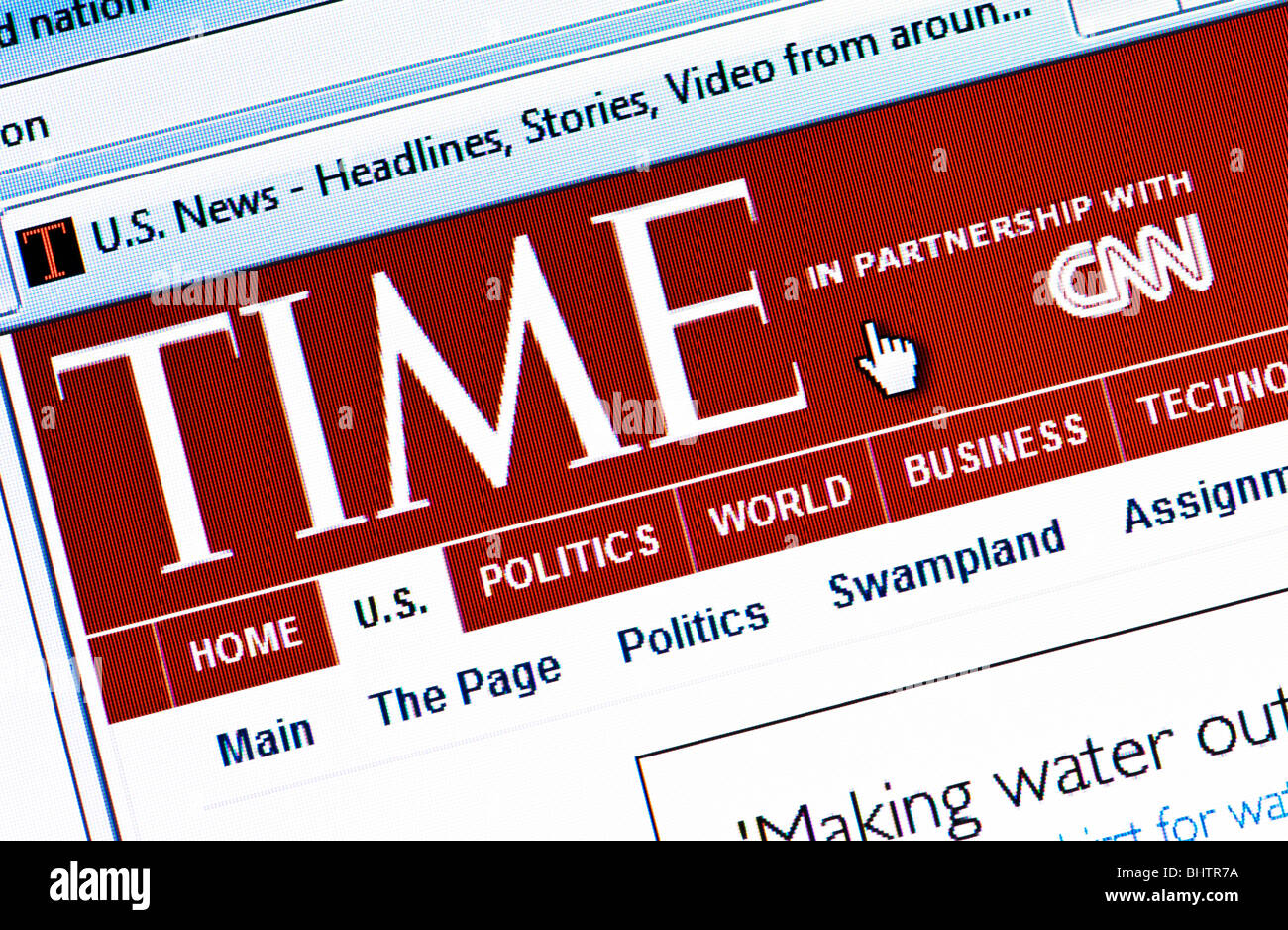 Macro screenshot di Time.com - Il sito del tempo news magazine. Solo uso editoriale. Foto Stock