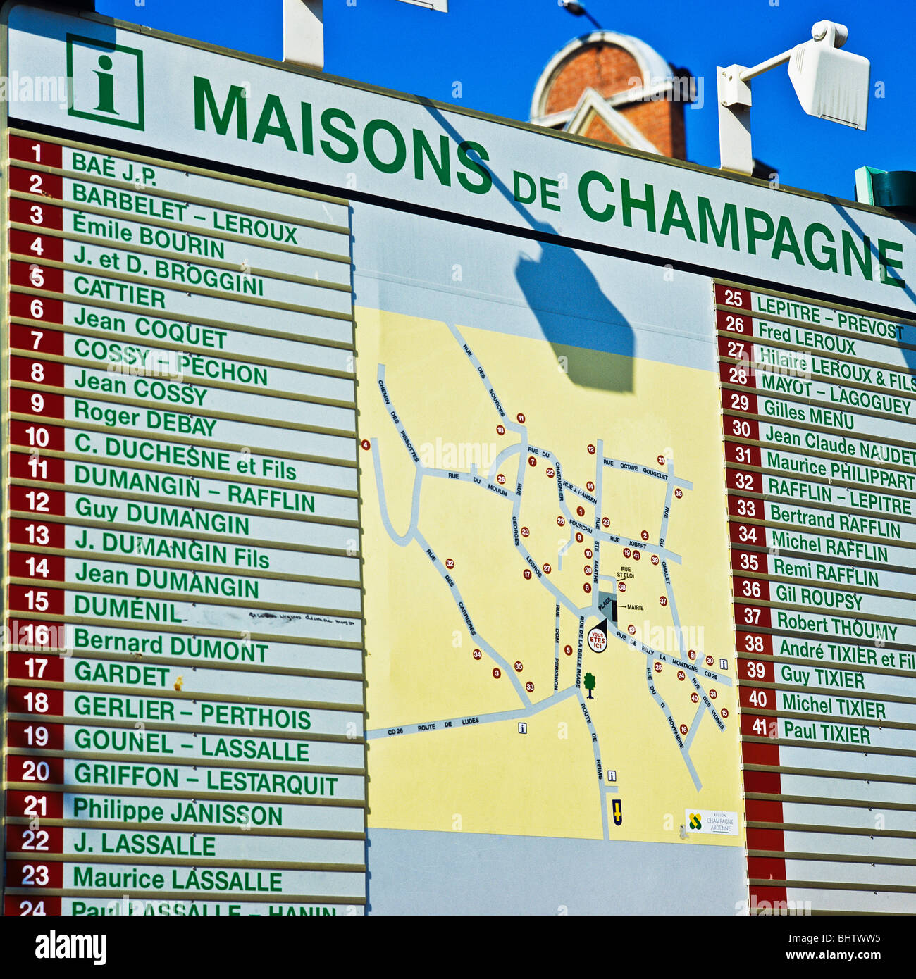 I viticoltori e case di Champagne locator mappa, Rilly-la-Montagne, Marne,  Champagne Grand Est, Francia, Europa Foto stock - Alamy