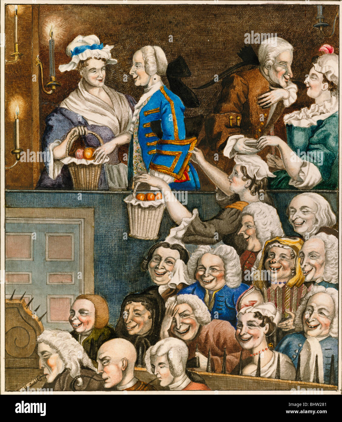 La risata di pubblico, da Edward Matthew Ward. Inghilterra, secolo XIX Foto Stock