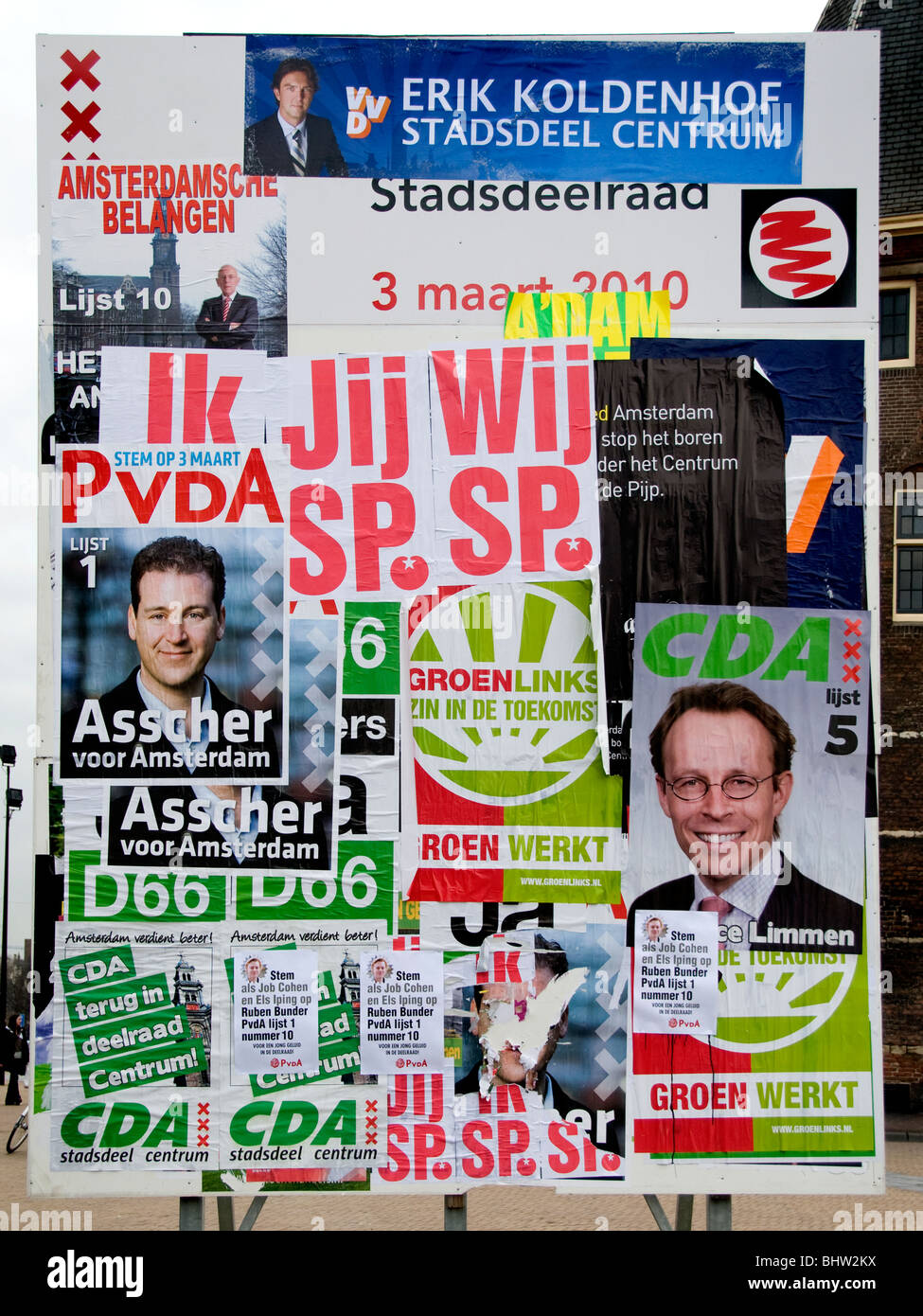 Amsterdam Paesi Bassi Olanda candidato politico sondaggi elezione Foto Stock