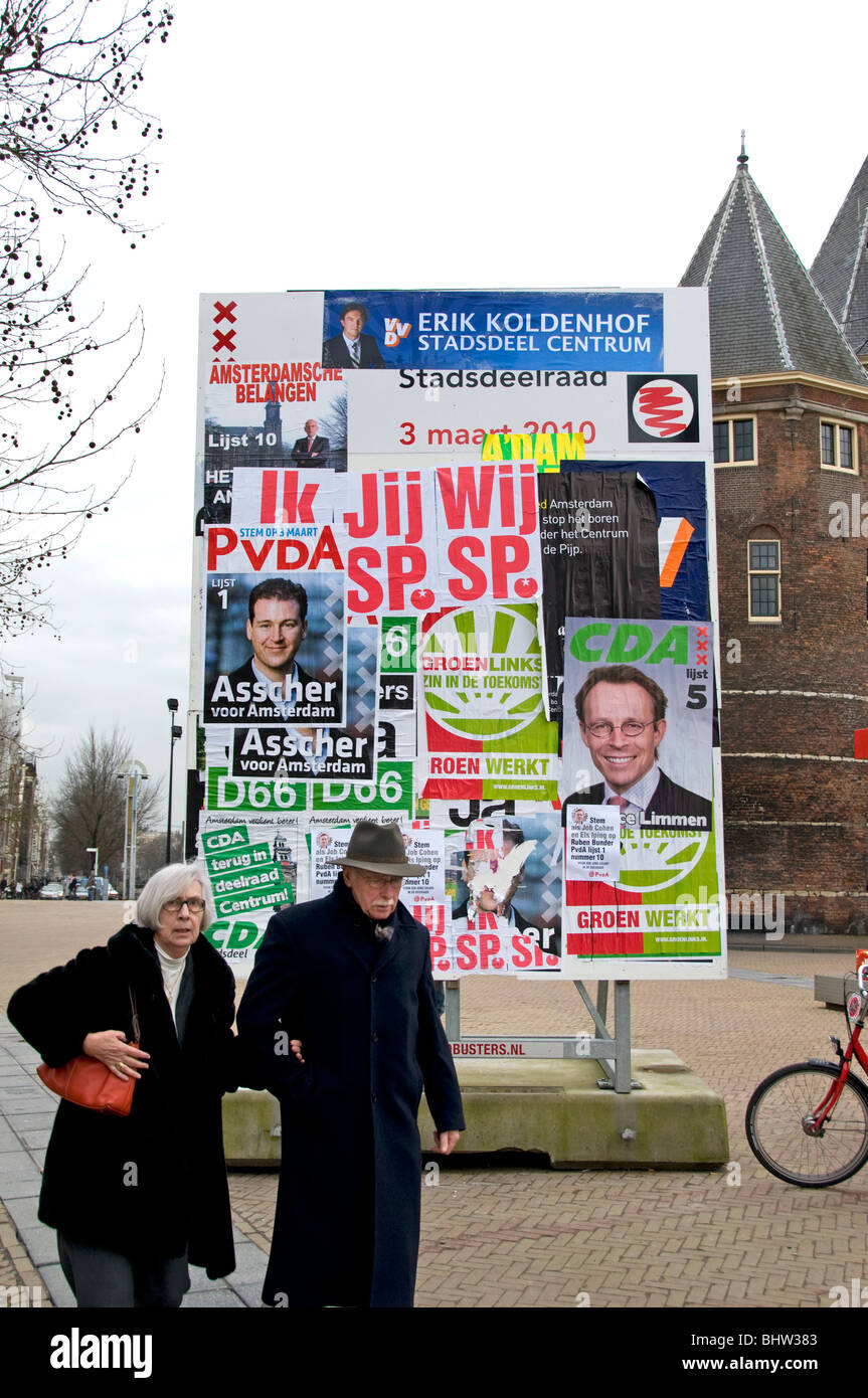Amsterdam Paesi Bassi Olanda candidato politico sondaggi elezione Foto Stock