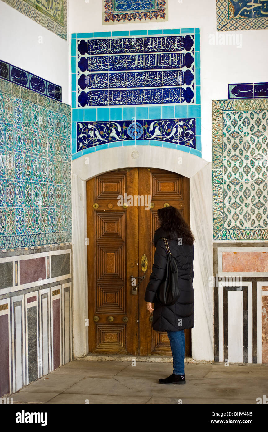 Piastrelle blu alla circoncisione Camera, Topkapi Palace Istanbul Foto Stock