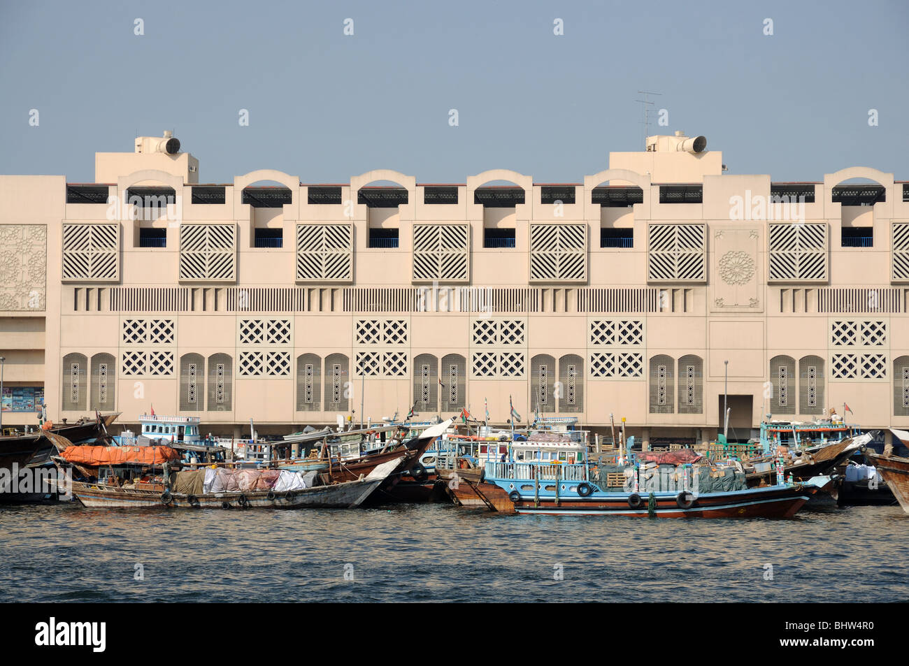 Dhow a Dubai Creek, Emirati Arabi Uniti Foto Stock