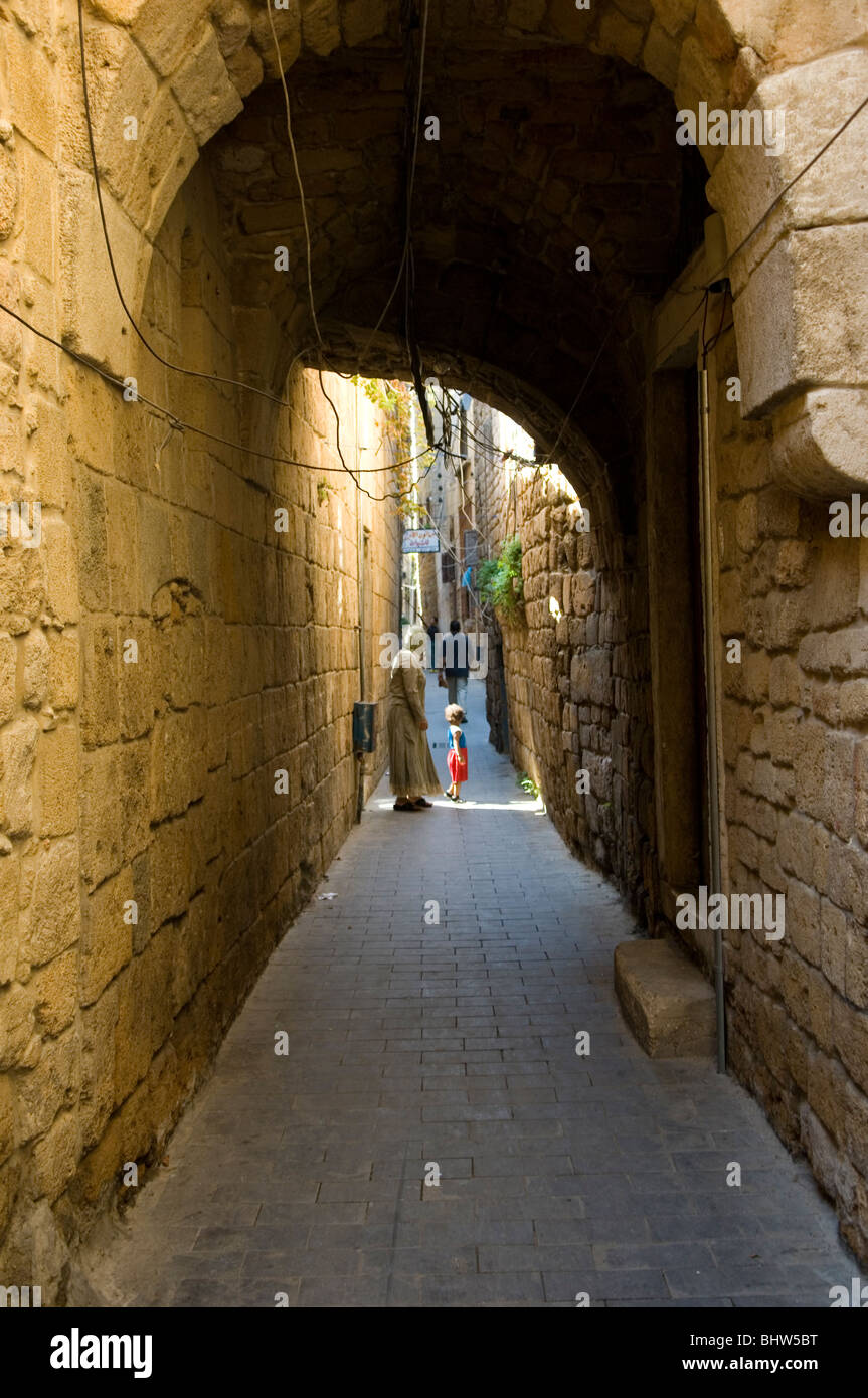 Vicolo in Saida Libano Medio Oriente Asia Foto Stock