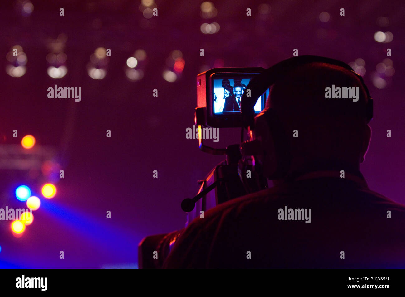 Cameraman professionale al lavoro a Beirut Libano Medio Oriente Foto Stock