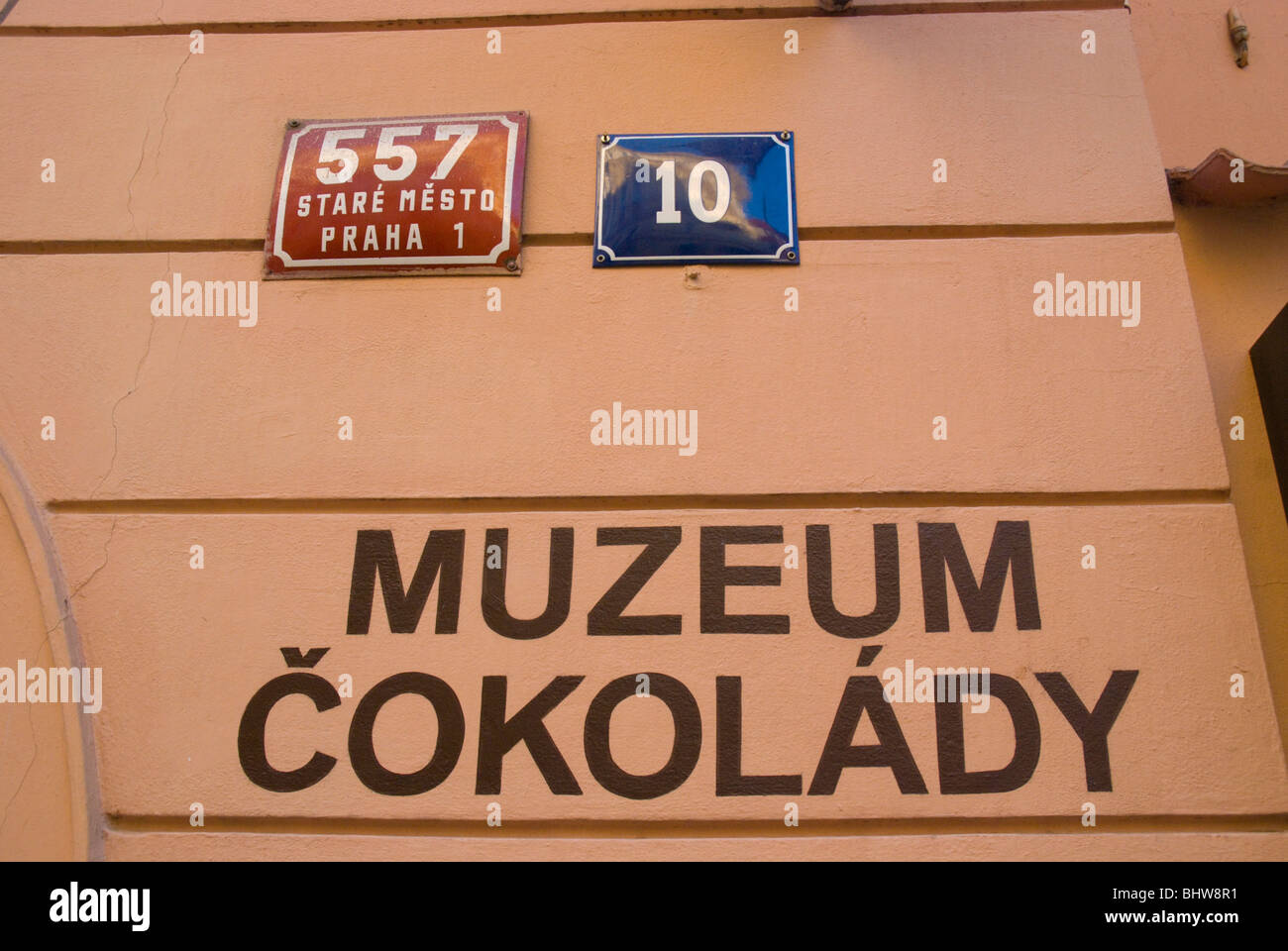 Choco storia il museo del cioccolato via Celetna città vecchia Praga Repubblica Ceca Europa Foto Stock