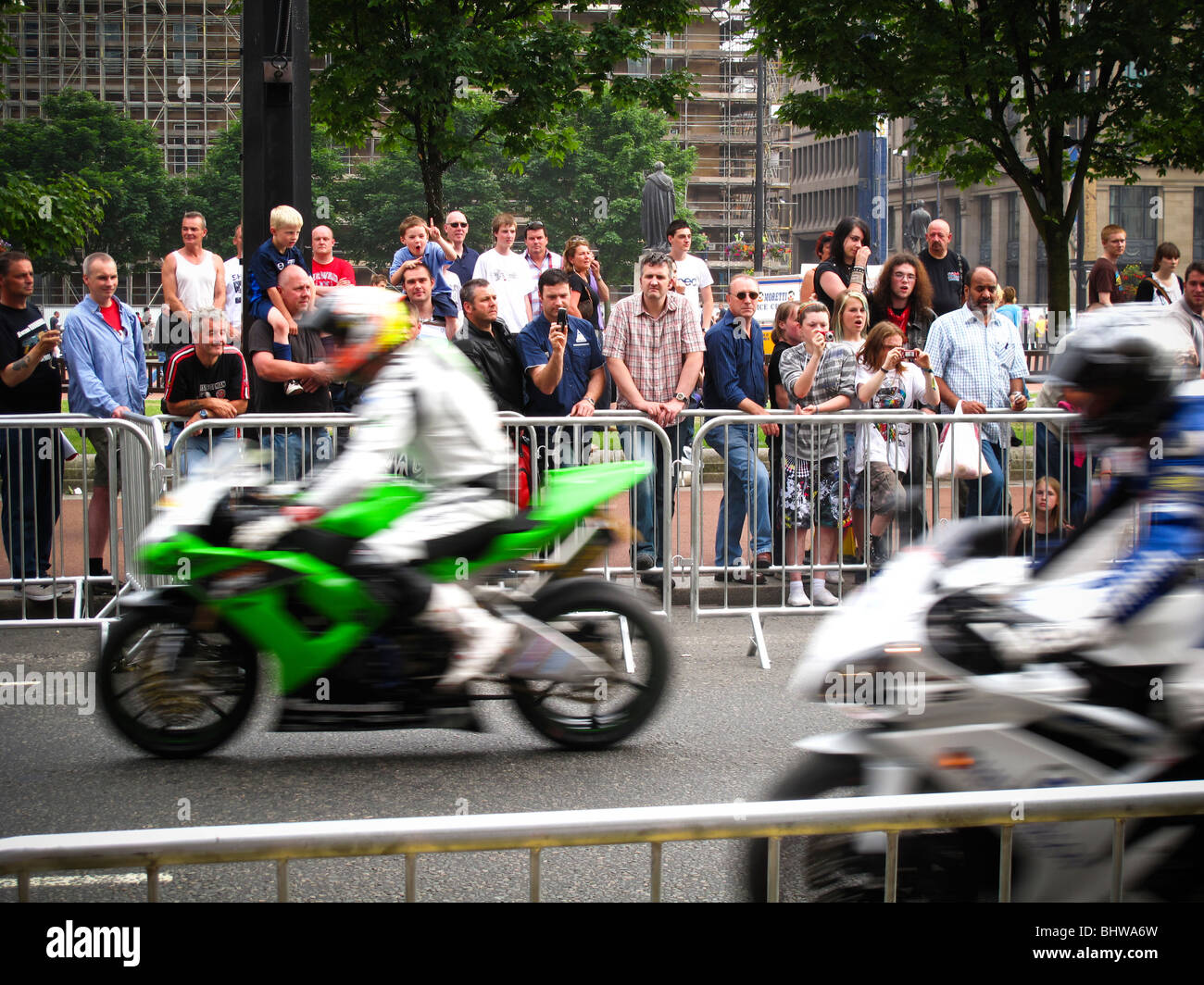 British Superbike PR evento George Square Glasgow Foto Stock