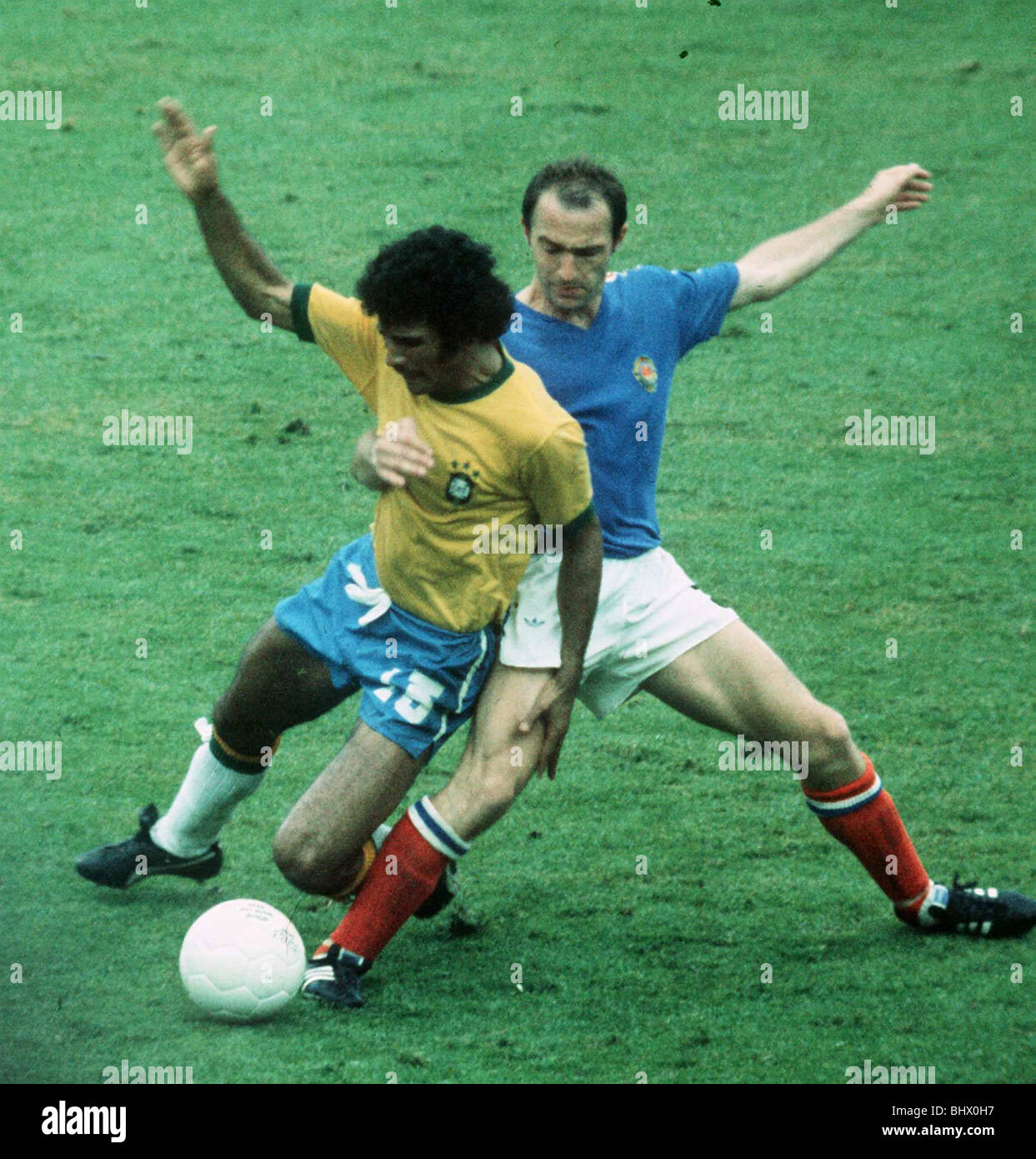 Il Brasile v Iugoslavia di Coppa del Mondo di calcio 1974 Foto Stock
