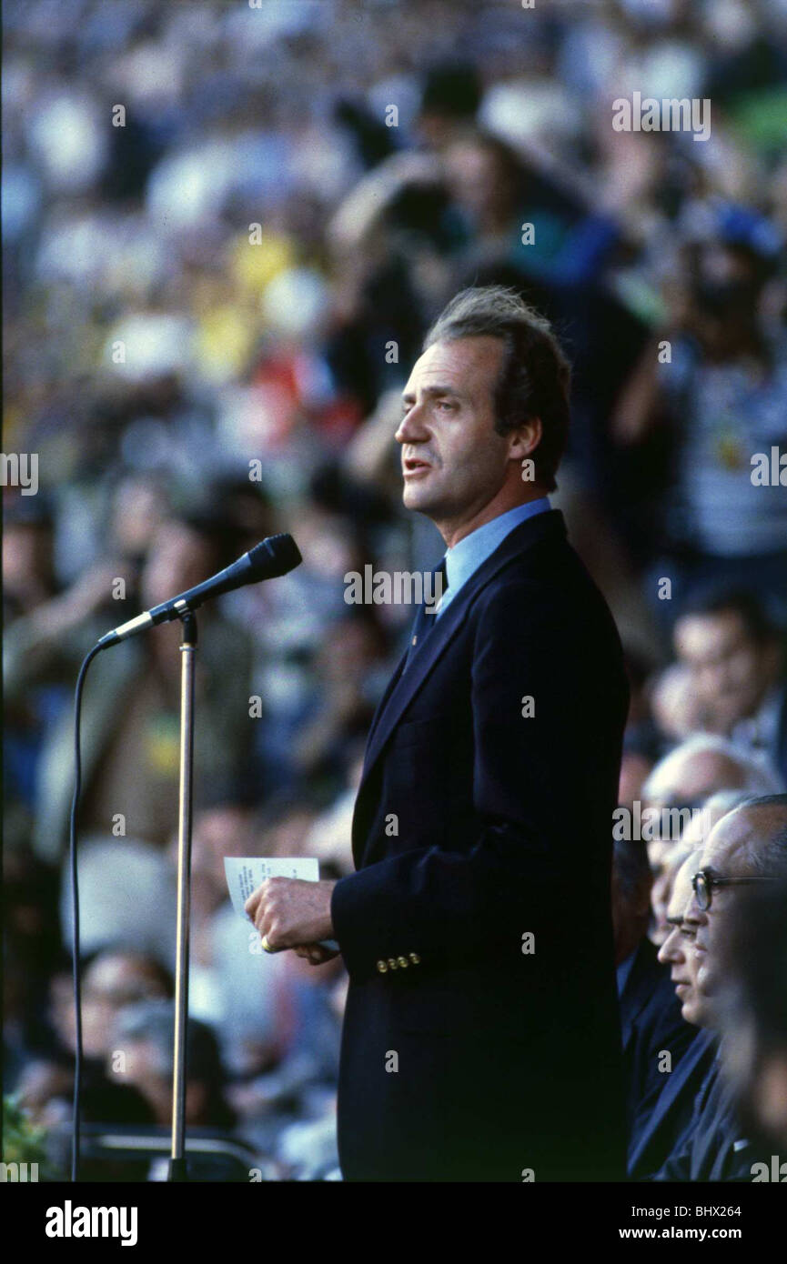 World Cup 1982 Re Juan Carlos di Spagna ©mirrorpix Foto Stock