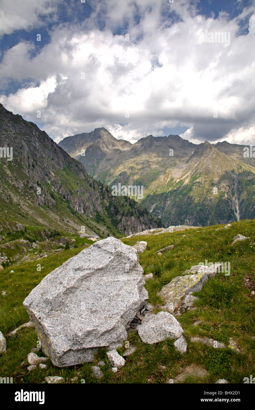 La Presanella Alpi dalla Val Nambrone, Italia settentrionale Foto Stock