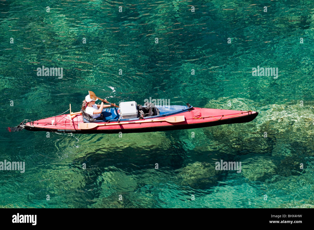 Kayak di mare in Foca Turchia Foto Stock