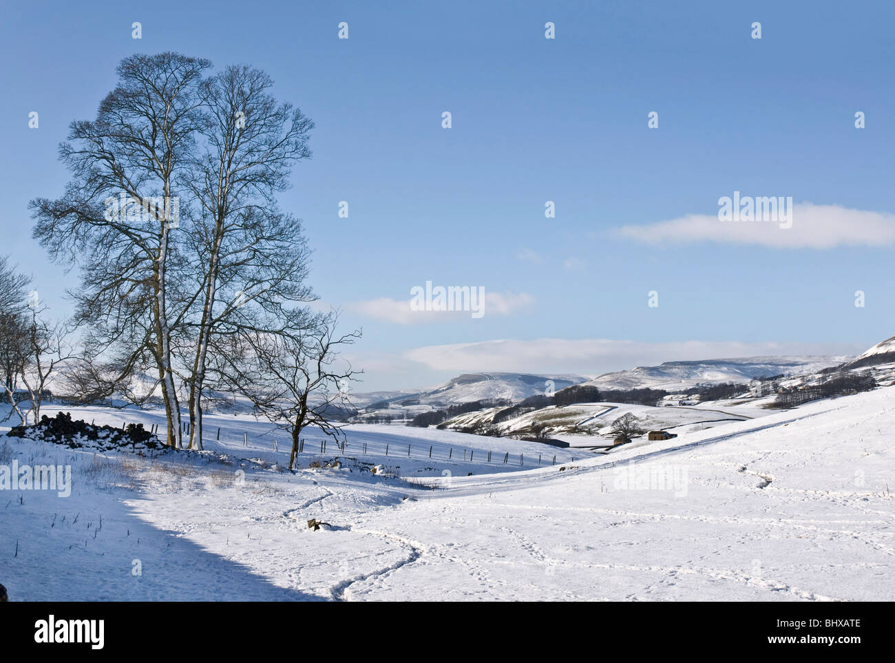 Inverno in Alta Wensleydale vicino Hawes Foto Stock