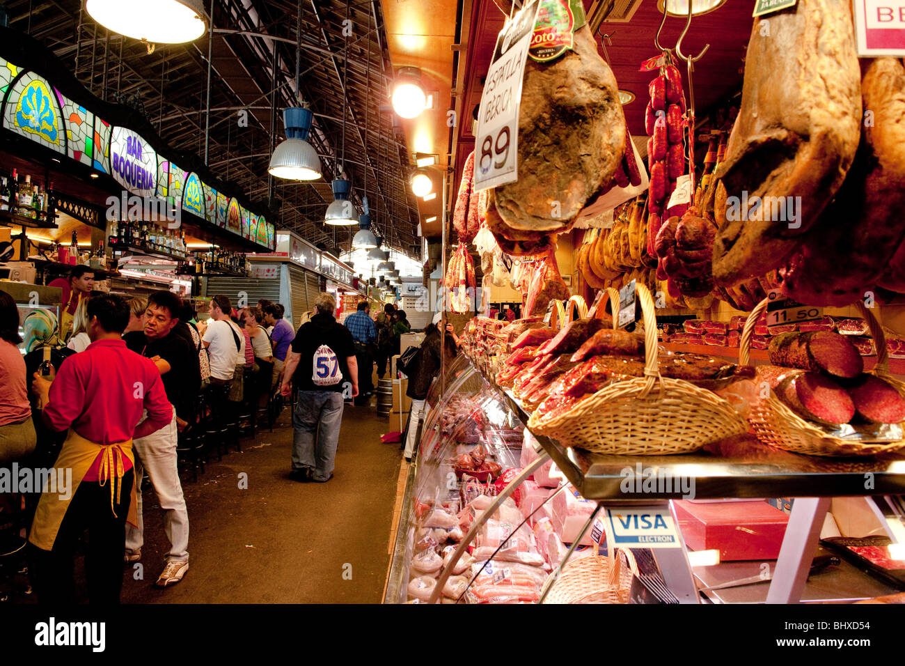 La Boqueria (Mercat de Sant Josep), Barcellona, Mai 2009, Spanien#La Boqueria (Mercat de Sant Josep), Barcellona, maggio 2009, Spagna Foto Stock