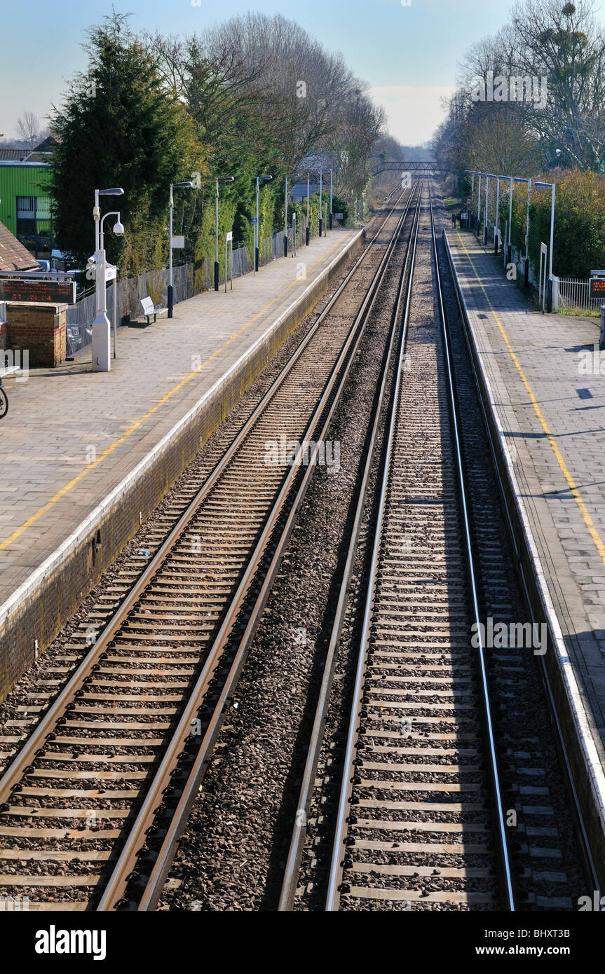 Le linee ferroviarie in distanza Foto Stock