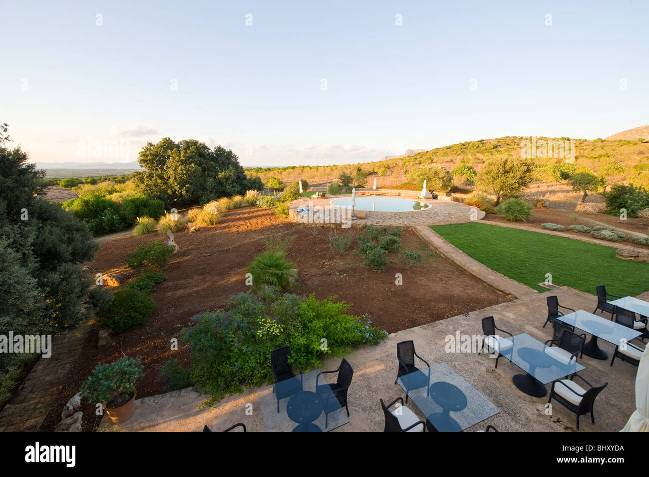 Il patio di Sos Ferres su Maiorca in Spagna Foto Stock