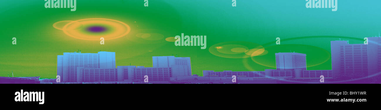Abstract moderno graphic design arte digitale creative concetto builiding Foto Stock