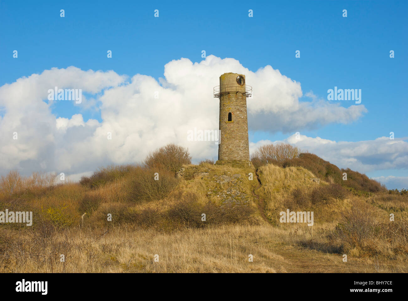 Il vecchio faro, Hodbarrow riserva naturale vicino a Millom, Cumbria, England Regno Unito Foto Stock