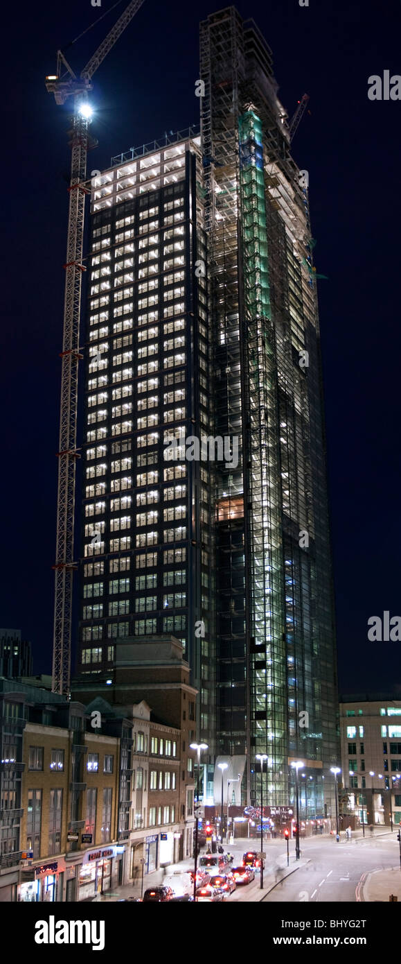 Heron Tower (110 Bishopsgate) in costruzione nella città di Londra Foto Stock