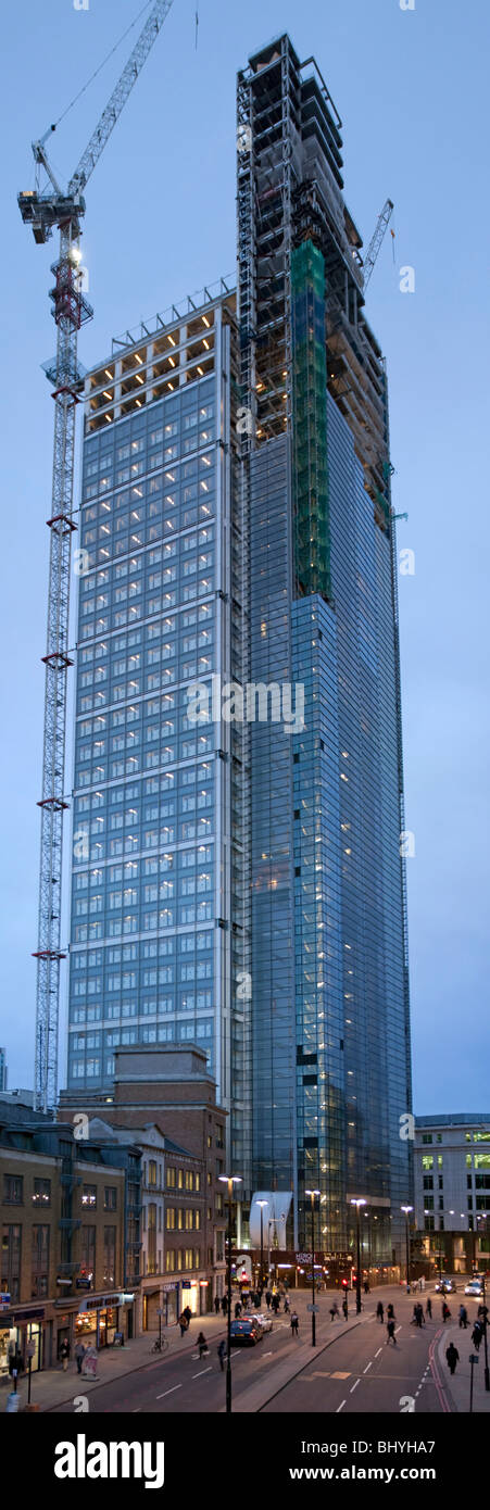 Heron Tower (110 Bishopsgate) in costruzione nella città di Londra Foto Stock