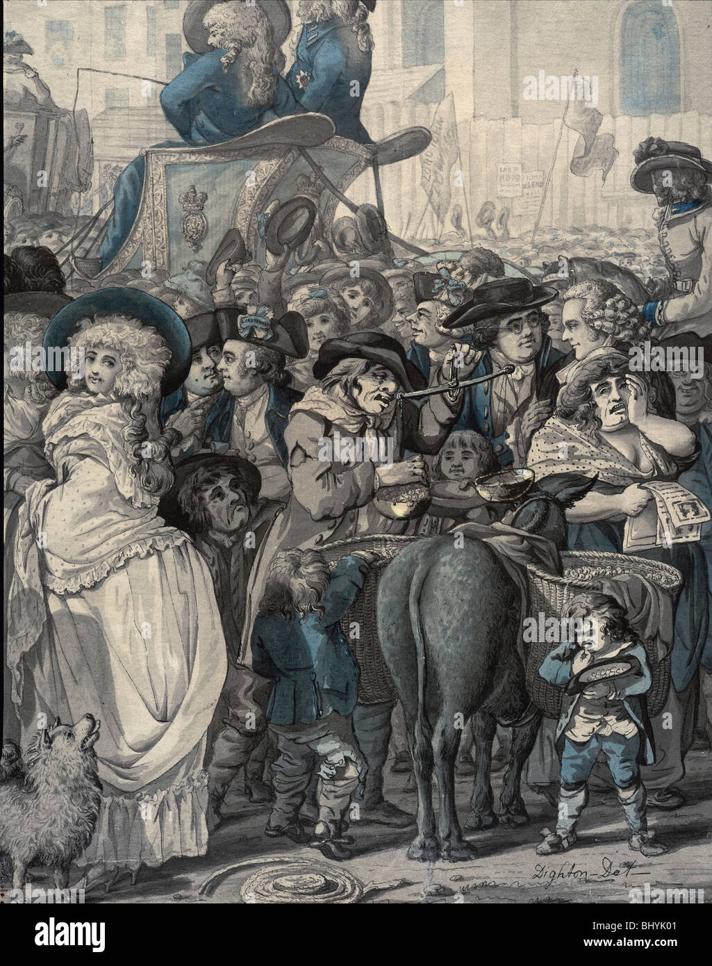 Un dettaglio da 'Westminster elezione del 1788'. Artista: Robert Dighton Foto Stock
