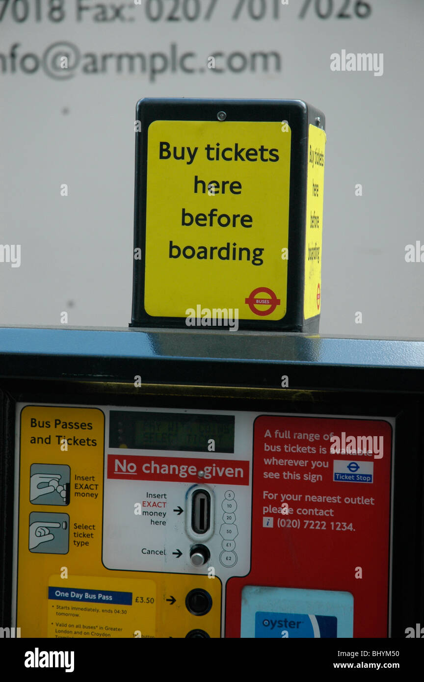 Bus Ticket Machine, London, Regno Unito Foto Stock