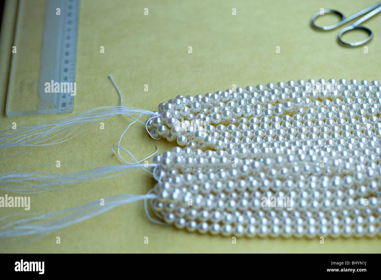 Perline di vetro Fabbricazione in Manacor su Maiorca in Spagna Foto Stock