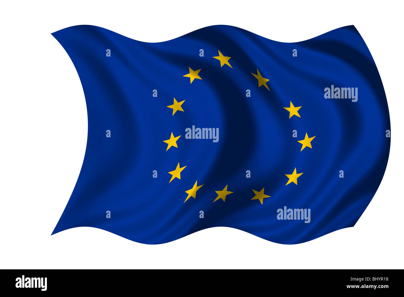 Sventola bandiera Unione Europea Foto Stock