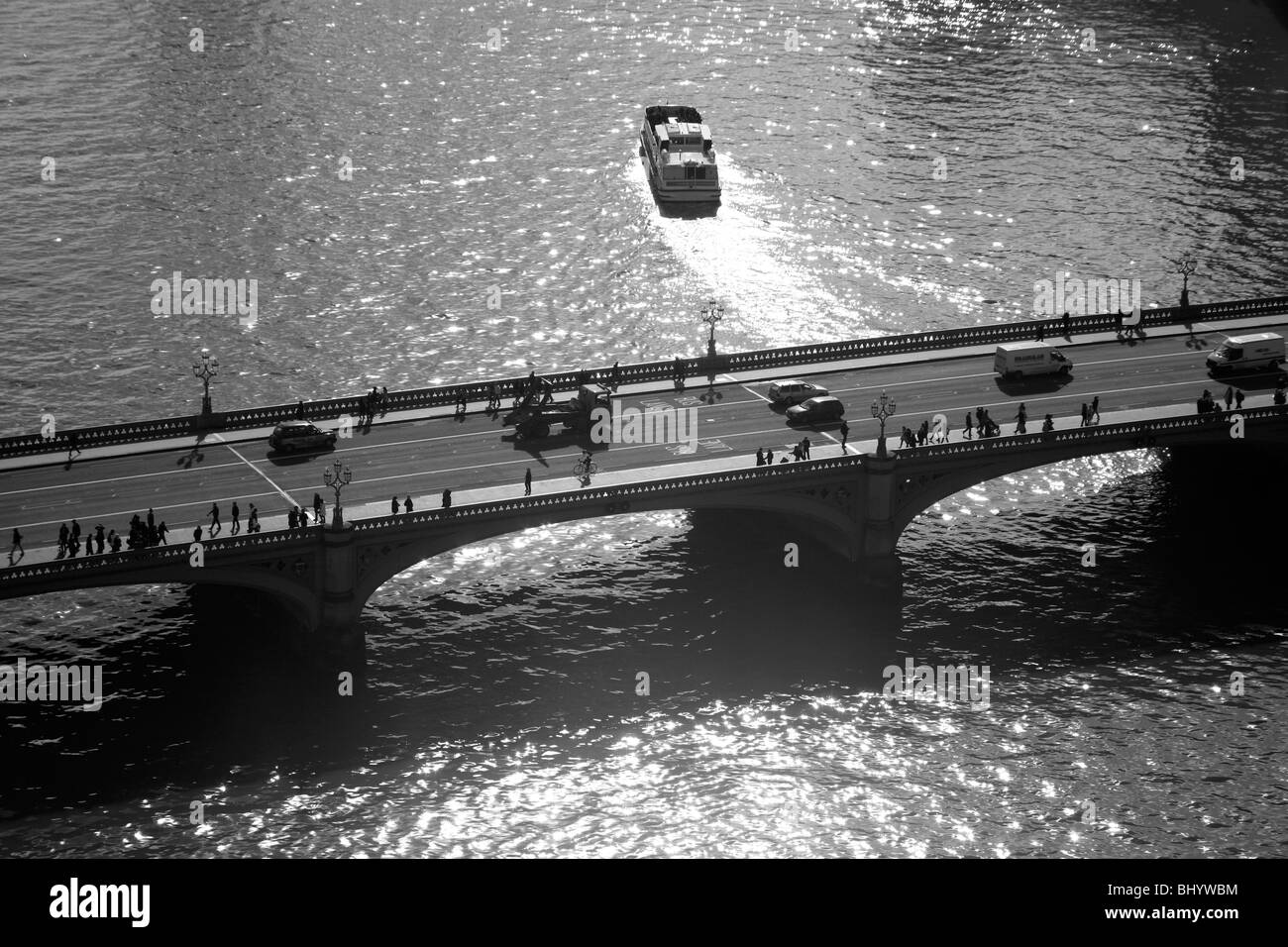 Vista aerea di Westminster Bridge, Westminster, London, Regno Unito. Foto Stock