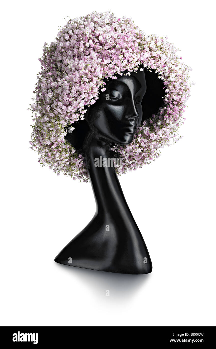 belle composizioni floreali cappelli di fiori Foto Stock
