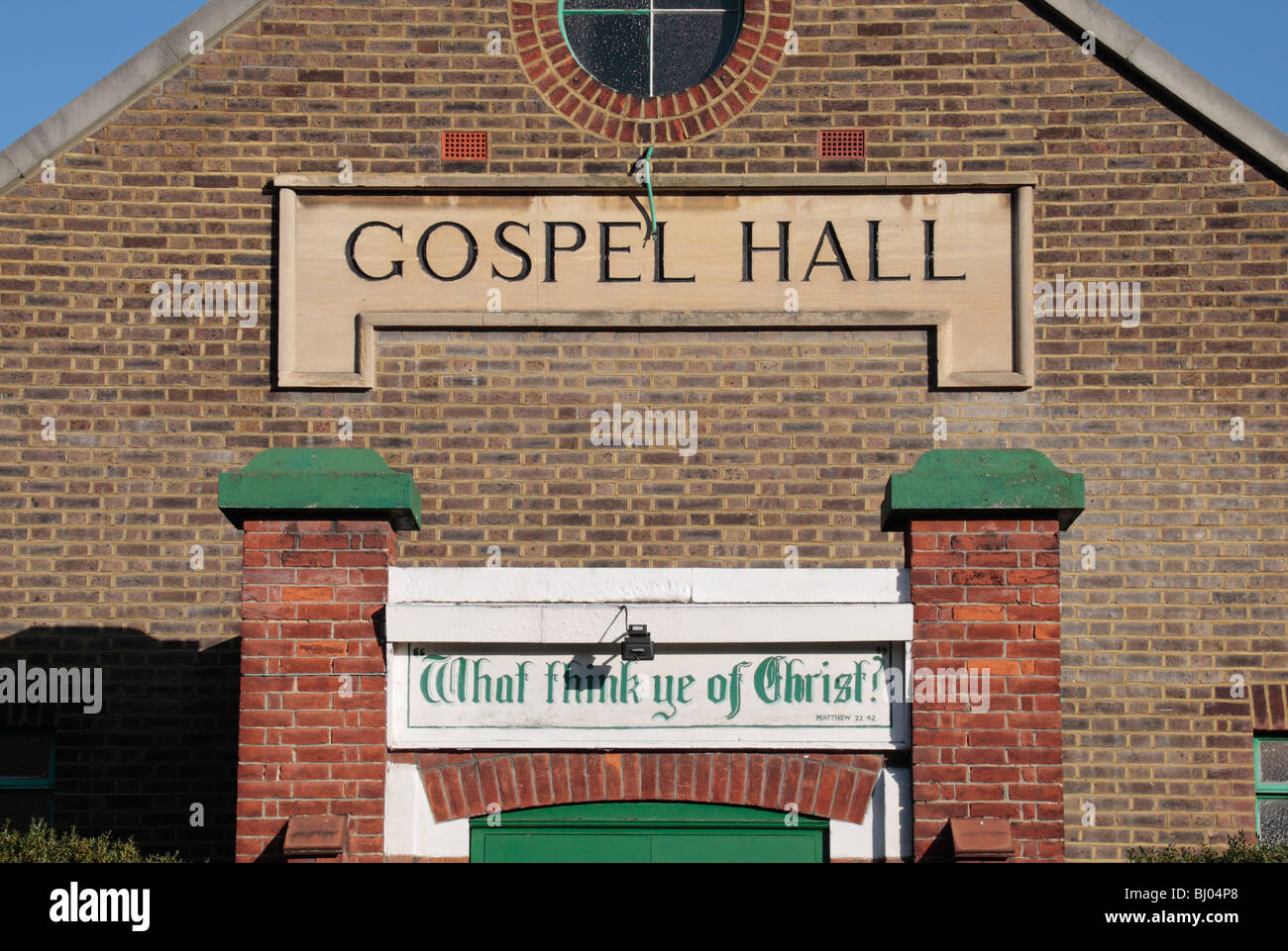 Il Vangelo Hall, un meeting cristiano hall di Hounslow, West London, Regno Unito. Foto Stock