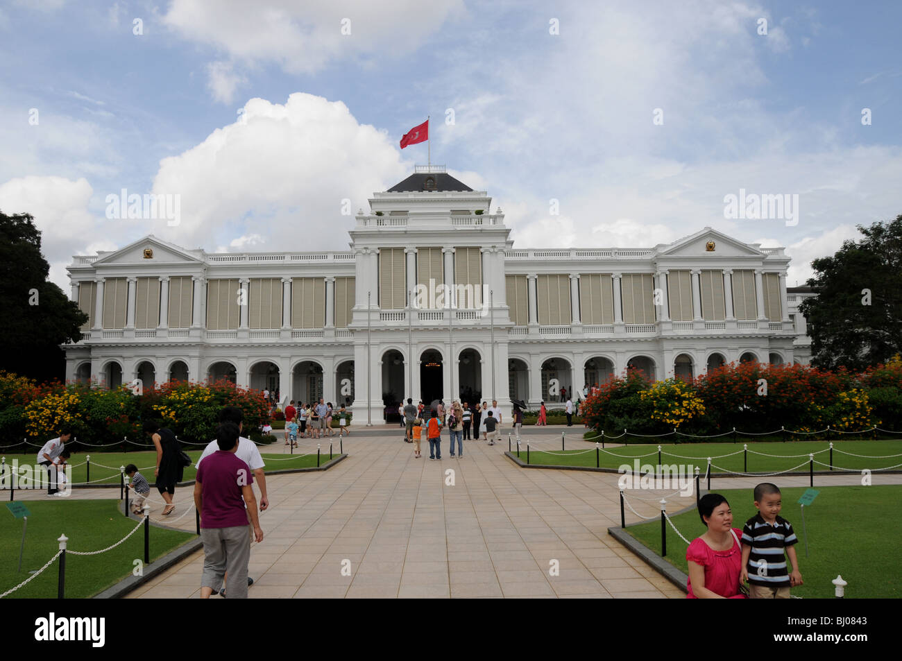 La facciata dell'Istana, la residenza ufficiale del Presidente di Singapore. Foto Stock
