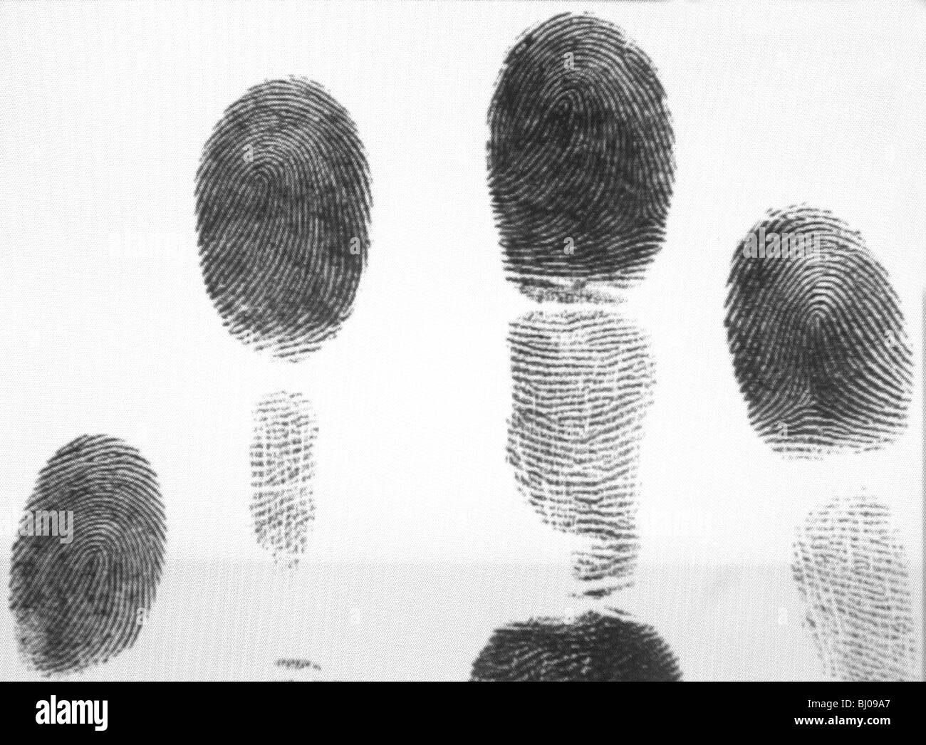 Finger Print scan UK Foto Stock