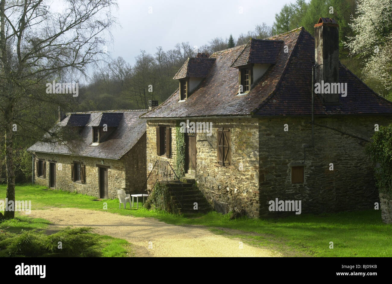 Les Fenieres. Gites complesso Jumilac vicino a le Grand, Dordogne Francia Foto Stock