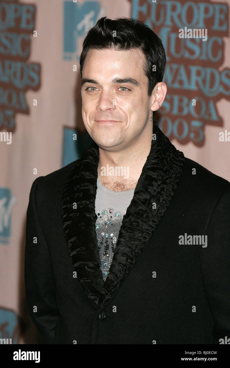 ROBBIE WILLIAMS cantante pop ATLANTIC PAVILLION LISBONA PORTOGALLO 03/11/2005 Foto Stock