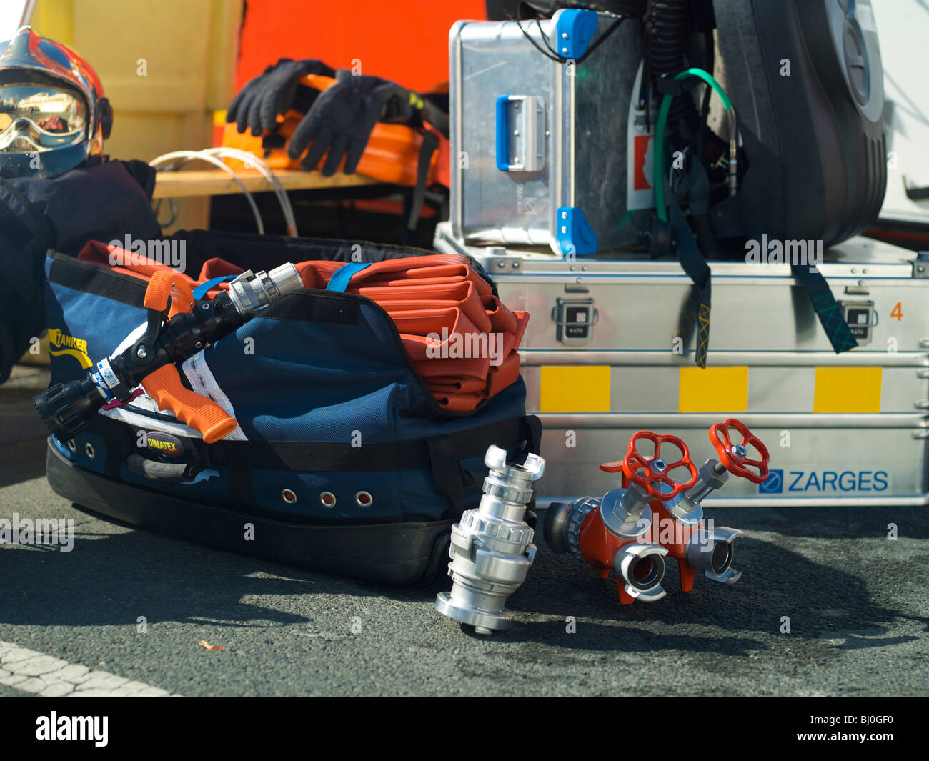 Le attrezzature antincendio in La Rochelle Francia Foto Stock