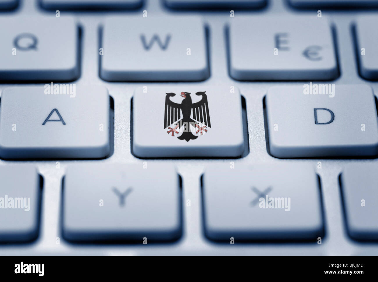 Aquila federale sulla tastiera del computer, simbolo foto ricerche online Foto Stock