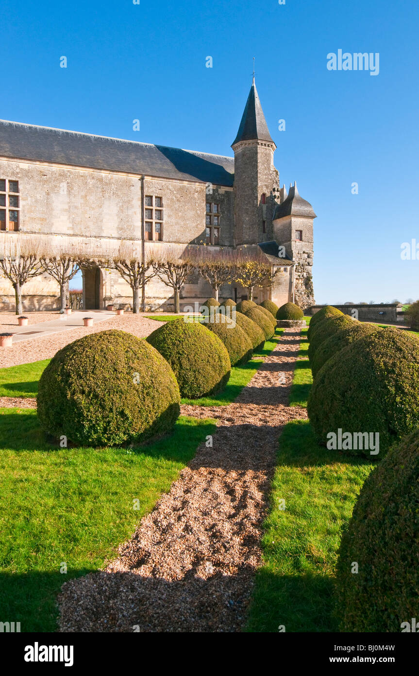 Xvi secolo Rinascimento Gallery, Chateau Le Grand-Pressigny, sud-Touraine, Francia. Foto Stock